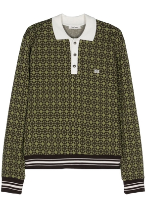 Wales Bonner logo-embroidered geometric sweater - Green
