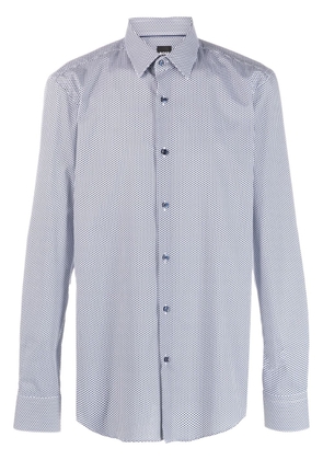 BOSS abstract-print cotton shirt - Blue