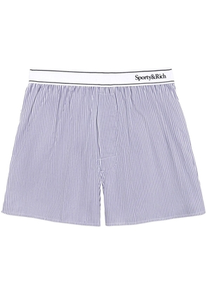 Sporty & Rich striped mid-rise shorts - Blue