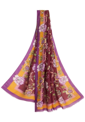 ETRO floral-print semi-sheer scarf - Pink