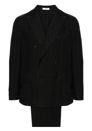 Boglioli double-breasted linen suit - Black
