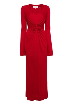 DVF Diane von Furstenberg Lauren ruched-detail maxi dress - Red