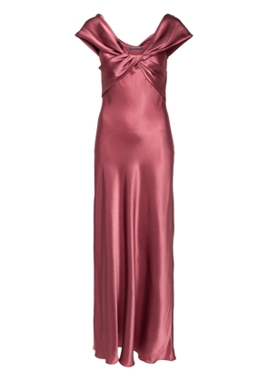 Alberta Ferretti long satin dress - Pink