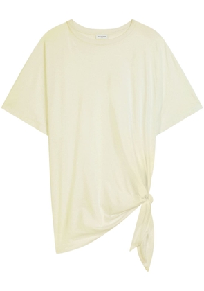 DRIES VAN NOTEN knot-detail cotton T-shirt - Yellow