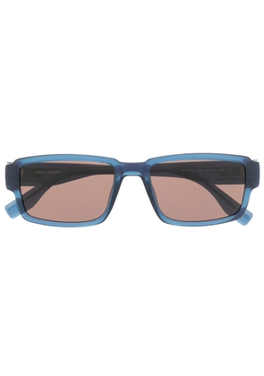 Karl Lagerfeld rectangle-frame logo-print sunglasses - Blue