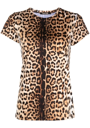 Roberto Cavalli leopard-print round-neck T-shirt - Neutrals