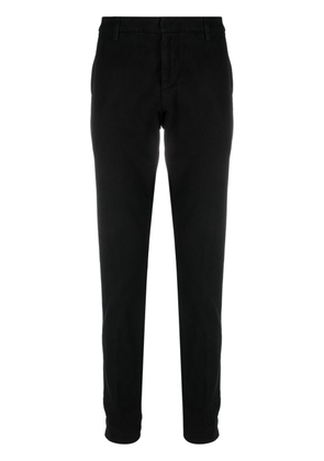 DONDUP tapered-leg cotton trousers - Black