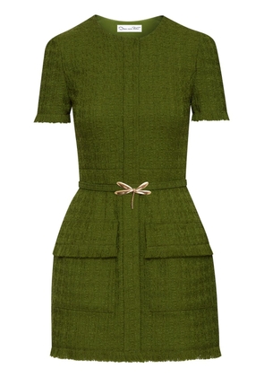 Oscar de la Renta Dragonfly-belt tweed minidress - Green