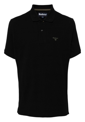 Barbour logo-embroidered cotton polo shirt - Black