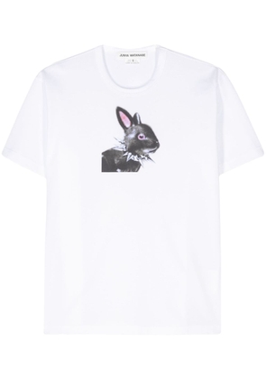 Junya Watanabe rabbit-print cotton T-shirt - White