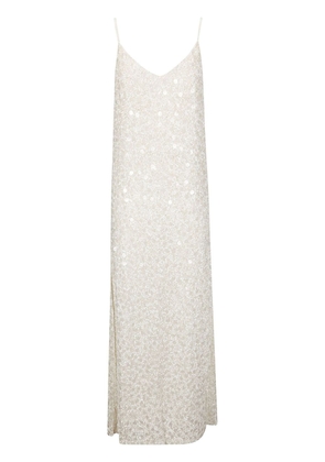 P.A.R.O.S.H. sequin-embellished long dress - White