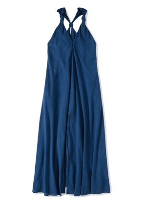 Closed knot-detail V-neck maxi dress - Blue