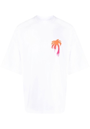 Palm Angels spray-effect logo-print T-shirt - White