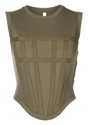 Dion Lee Ribbed corset tank top - Green
