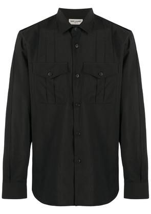 Saint Laurent wool military shirt - Black