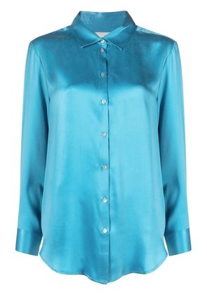 Asceno London long-sleeve silk shirt - Blue