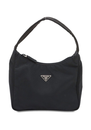 Prada Pre-Owned enamel triangle logo shoulder bag - Black