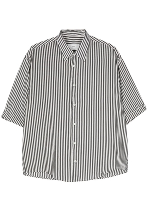 AMI Paris striped bowling shirt - 194 CHALK/BLACK