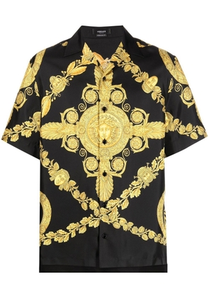 Versace Greca-print silk shirt - Black
