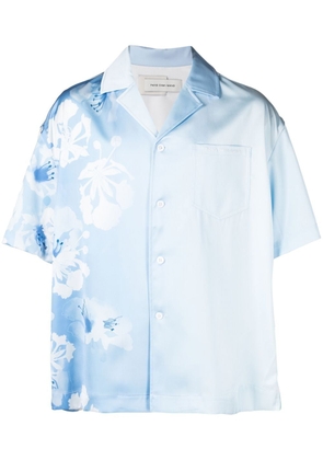 Feng Chen Wang gradient-effect floral-print shirt - Blue