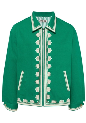 BODE Ripple-appliqué zip-up shirt jacket - Green