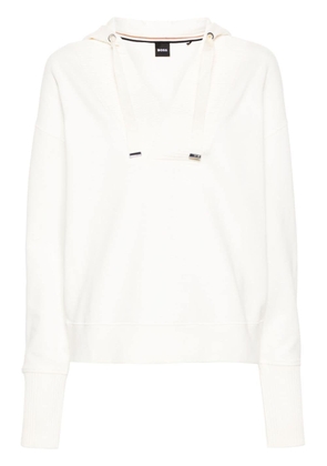 BOSS V-neck cotton-blend hoodie - Neutrals