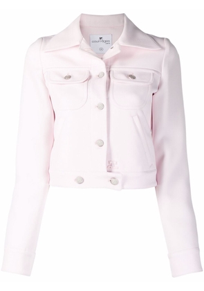 Courrèges notched-collar cropped jacket - Pink