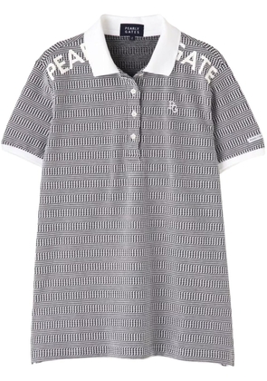 PEARLY GATES logo-print geometric-pattern polo shirt - Black