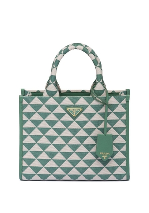 Prada small Symbole embroidered tote bag - Green