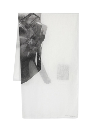 Rick Owens Ron Athey-print scarf - White