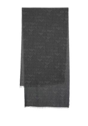 Emporio Armani logo-print scarf - Grey