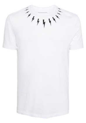 Neil Barrett thunderbolt-print cotton T-shirt - White
