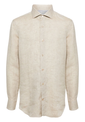 Eleventy long-sleeve linen shirt - Neutrals
