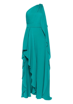 Elie Saab one-shoulder silk gown - Green