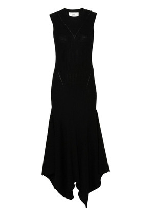 AMI Paris ribbed-knit merino dress - 001 BLACK