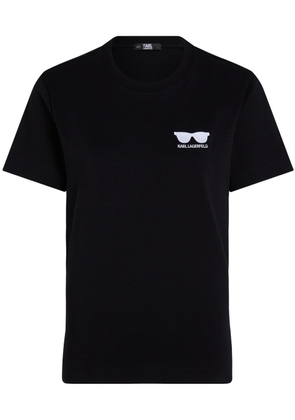 Karl Lagerfeld sunglasses-print organic-cotton T-shirt - Black