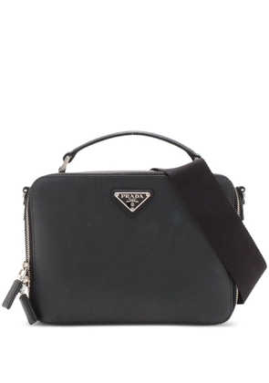 Prada Pre-Owned enamel triangle logo zipped two-way shoulder bag - Black