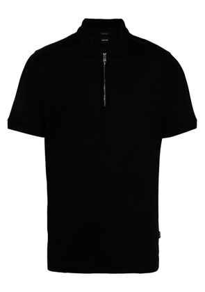 BOSS zip-up polo shirt - Black
