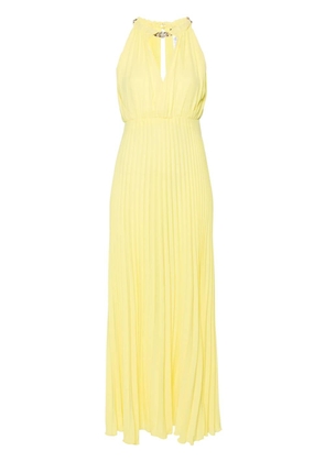LIU JO chain-detailing pleated maxi dress - Yellow
