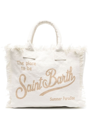 MC2 Saint Barth Vanity canvas beach bag - White