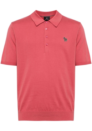 PS Paul Smith Zebra-appliquéd cotton polo shirt - Pink