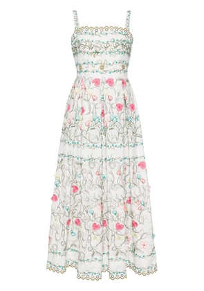 Elie Saab floral-embroidered maxi dress - White