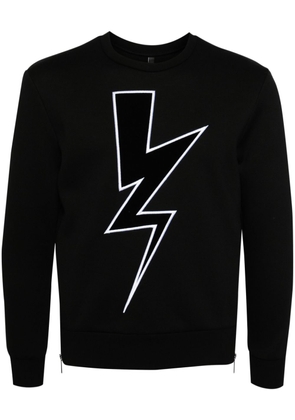 Neil Barrett thunderbolt-embroidered sweatshirt - Black