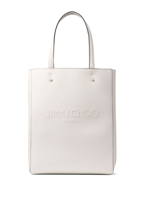 Jimmy Choo Lenny debossed-logo leather tote bag - White