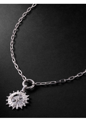 Foundrae - Internal Compass White Gold Diamond Pendant Necklace - Men - White