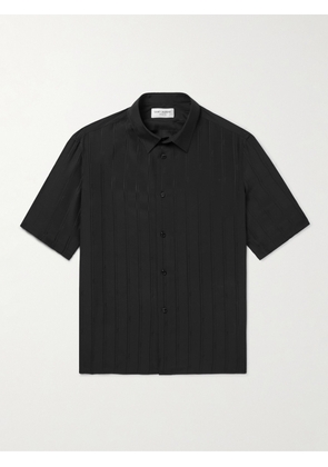 SAINT LAURENT - Logo-Jacquard Silk Shirt - Men - Black - 40