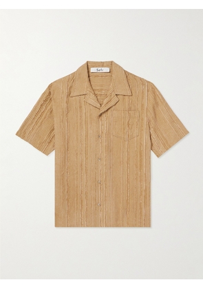 Séfr - Dalian Camp-Collar Striped Woven Shirt - Men - Neutrals - S
