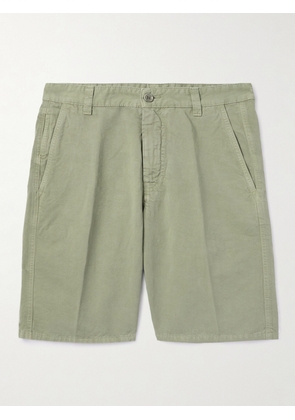 Aspesi - Straight-Leg Cotton and Linen-Blend Bermuda Shorts - Men - Green - IT 44