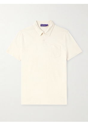 Ralph Lauren Purple Label - Linen and Cotton-Blend Piqué Polo Shirt - Men - Neutrals - S
