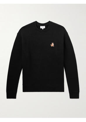 Maison Kitsuné - Speedy Fox Logo-Appliquéd Cotton-Jersey Sweatshirt - Men - Black - XS